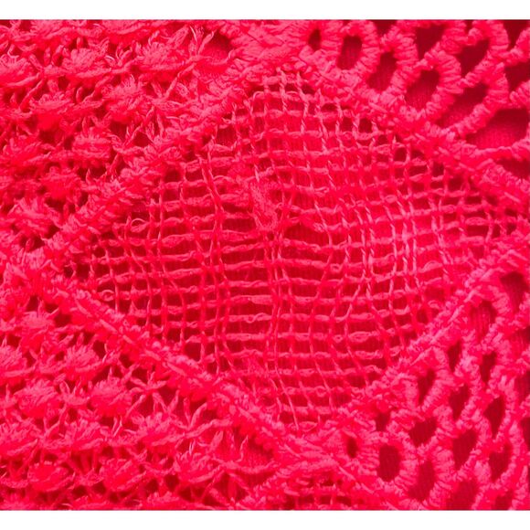 Torrid Red Coral Sleeveless Crochet Lace Fit Flare Dress Size 12 - Picture 10 of 11